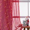 ABREEZE Christmas Decor Curtain 2panels Semi-Shading Rod Pocket Curtain Red