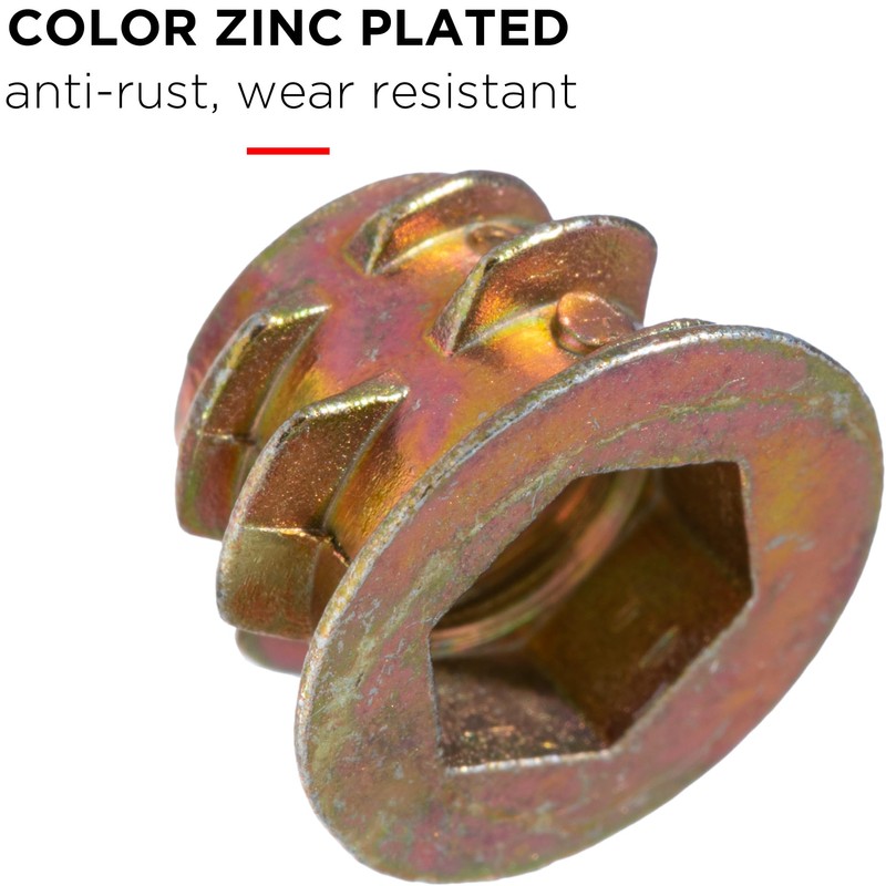 YoiYee M5 x 10mm Wood Insert Hex Socket Nuts -