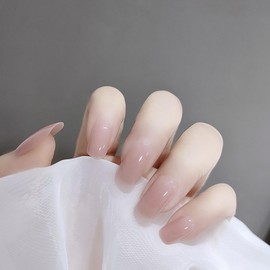 SEMTIM Nail Tips, 24 Pieces, Medium, Short, Round False Nails, Short Nail Tip, Medium Long, Popular, Japanese Style, Cute, Simple, Stylish, Adult Ceremonies, School Entrance Ceremonies, Graduation Ceremonies, Nail Tips (D42)