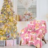 JarThenaAMCS Christmas Throw Blanket Pink Xmas Gingerbread House Fuzzy Blanket