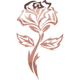 NBFU Tribal Rose Flower Art 1 (Rose Gold) (Set Of 2) Premium Waterproof Vinyl Decal Stickers For Laptop Phone Accessory Helmet Car Window Bumper Mug Tuber Cup Door Wall Decoration