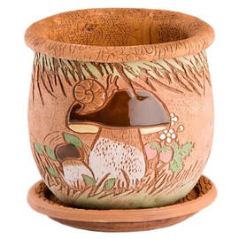 Books.And.More Succulent Planter Mushrooms, Ceramic Planter, 5.9-inch Flower Pot, Planter Kitchen Plant Pot, Ceramic Pot for Mushrooms