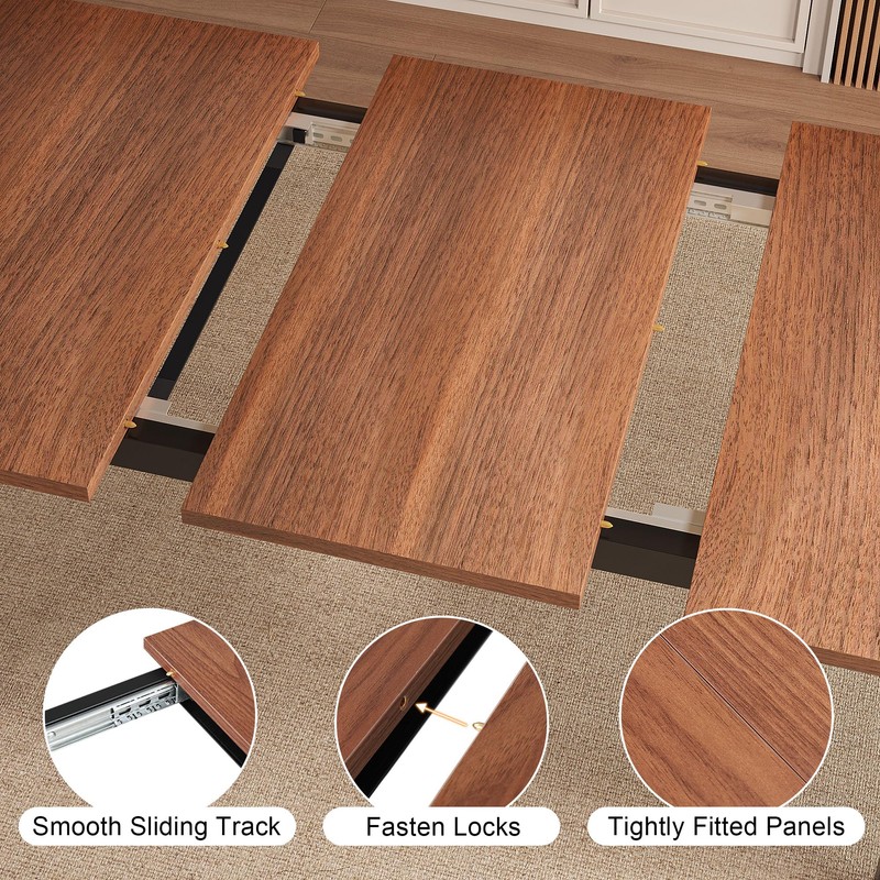 Einhomn Extendable Dining Table for 4-6, 63" Modern Kitchen Table,