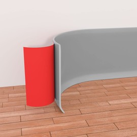 Pluden Flexible Baseboard Molding Trim, 4 Inch(W) x 60 Feet(L) Self-Adhesive Vinyl Wall Base Cove Base, Peel and Stick Rubber Wall Base Moulding Trim