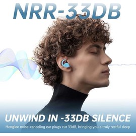 Ear Plugs for Sleeping - NRR33dB Noise Reduction Earplugs for Sleep, Snoring Blocking, Noise Reducing, Travel, 2 Pairs Reusable Washable Soft Silicone Ear Plugs for Side Sleeper, Light Blue
