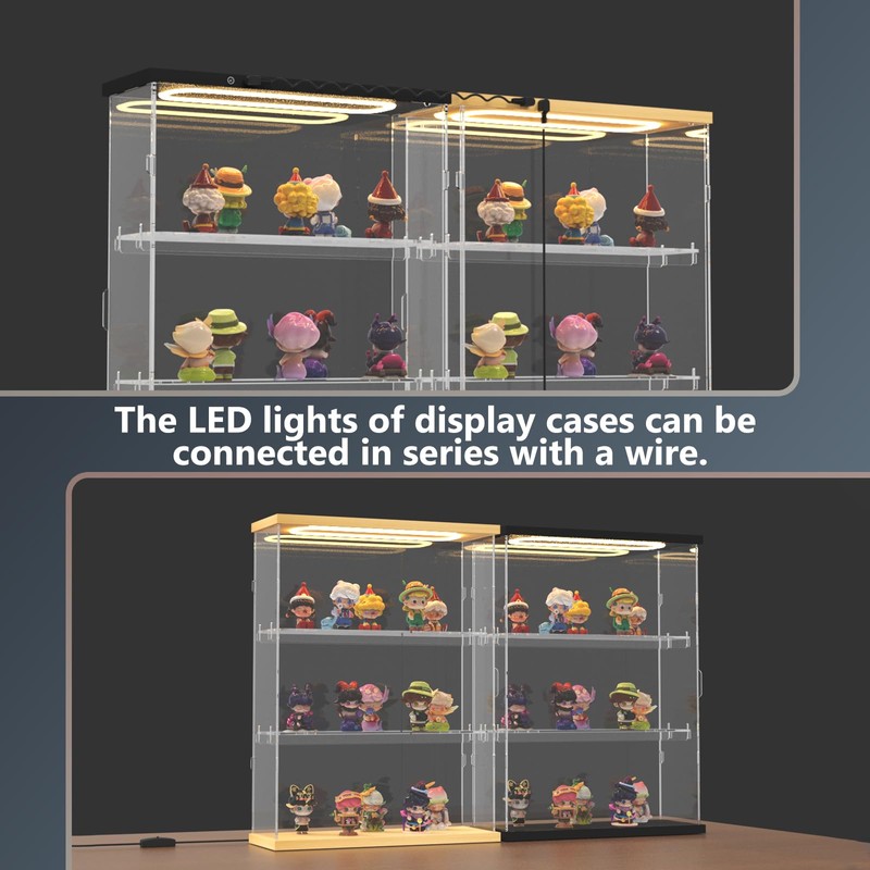Acrylic Display Case for with LED Light Top Collectibles