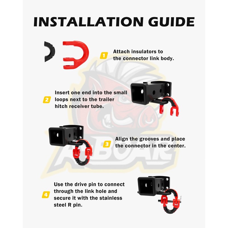 A-BOAR 1/2 Safety Chain Connector Link, 2pack Hammerlock Coupling Link