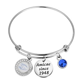 AKTAP Zeta Amicae Pendant Bracelet Amicae Since 1948 Sorority Jewelry Soror Sisters Gift for Women (Zeta Amicae Bracelet)