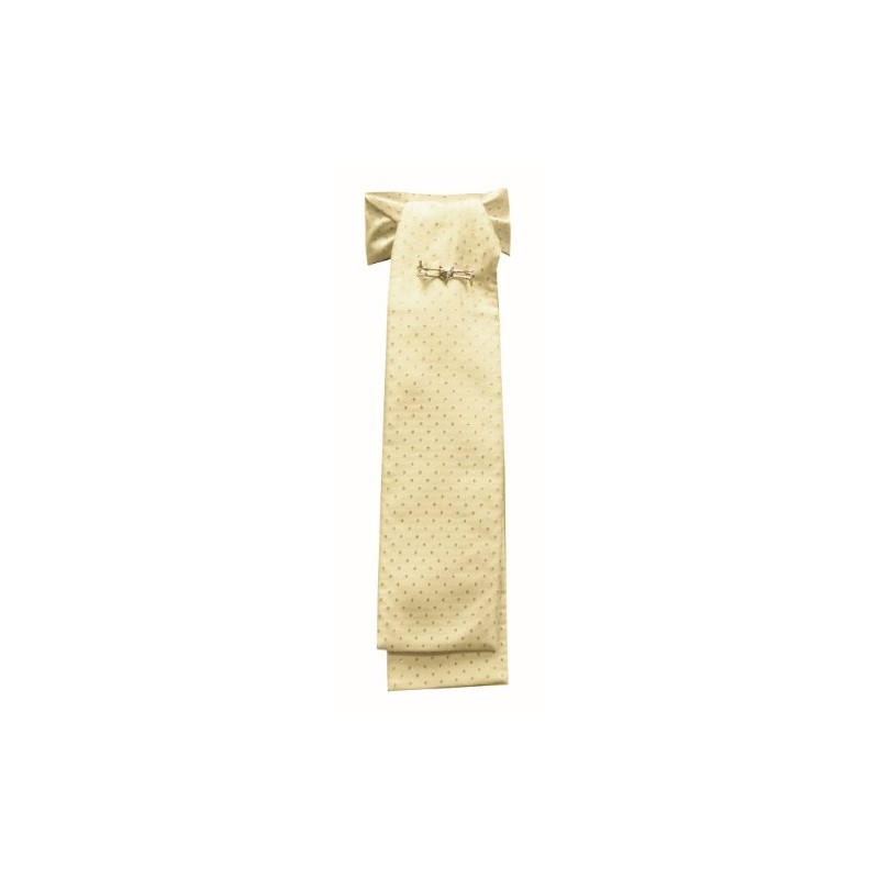 Equetech Polka Dot Jacquard Riding Stock - Cream/Gold, Long