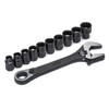 SATA 11 Piece X6 Pass-Thru Adjustable Wrench Set - Black
