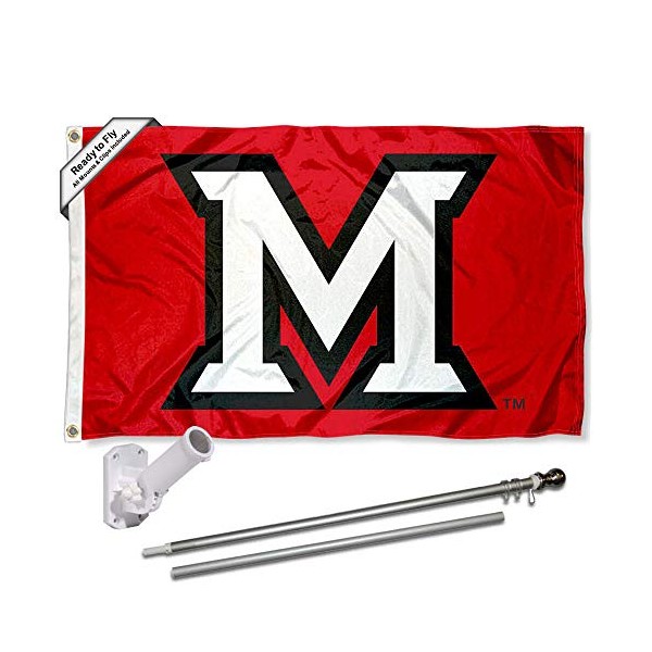 College Flags & Banners Co. Miami Redhawks Flag with Pole