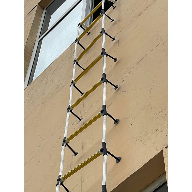 Rope Ladder Fire Escape 8ft with Stand-Off Stabilizers | Emergency