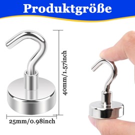 DGDUBRB 16pcs Super Strong Magnetic Hooks, 45lb+ Heavy Duty Magnet Hooks, Magnetic Hook s for Cruise Cabins, Muti-Use Neodymium Metal Magnets with Hook for Fridge, Locker, Classroom, Kitchen