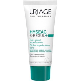 Uriage Hyseac 3-regul 40ml - Cuidado global panti-imperfecciones con ácido salicílico y AHA - Sin parabenos y oil free, no comedogénico - recomendado por dermatólogos