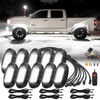 10Piece Pure White LED Rock Lights Kit 6500K with Extension