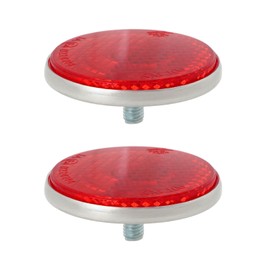 LT Easiyl 2PCS Electric Vehicle Red Round Reflectors Diameter 41mm M5 Thread with Center Mounting Hole Suitable for Motorcycles Vehicles Cycle Carriers Gateposts