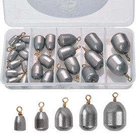 OROOTL Iron Fishing Weights Sinkers Kit, Assorted Bass Casting Weights Bell Sinkers Water Drop Catfish Sinker Weights Fishing Terminal Tackle For Saltwater Freshwater Fishing