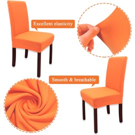 Leeyunbee Set of 6 Dining Room Chair Covers, Removable, Washable, Elastic, Modern Protector Chair Cover, Stretchy Chair Covers for Wedding, Parties, Banquet, Home, Dining Room, Hotel, Restaurant Decor