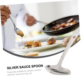 FUNOMOCYA 1pc Drizzle Spoon Sauce Spoon for Baking and Decorating Dishwasher Safe with Extended Handle Kitchen Cutlery for Easy Use