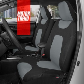 Motor Trend AquaShield Waterproof Front Seat Covers, Gray Seat Covers for Cars – Neoprene Front Car Seats Cover, SUV Seat Covers Protector - Car Interior Cover for Auto, Trucks, & Dog Owners