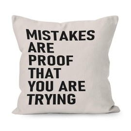 Liosei Mistakes are Proof You are Trying Inspirational Pillow Covers 18x18, Classroom Pillow Covers, Mental Health Office Decor, School Counselor Office Decor, Boho Classroom Decor