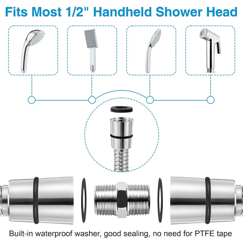 Dreyoo 2 Pack 39 Inch Shower Hose with Shower Extension