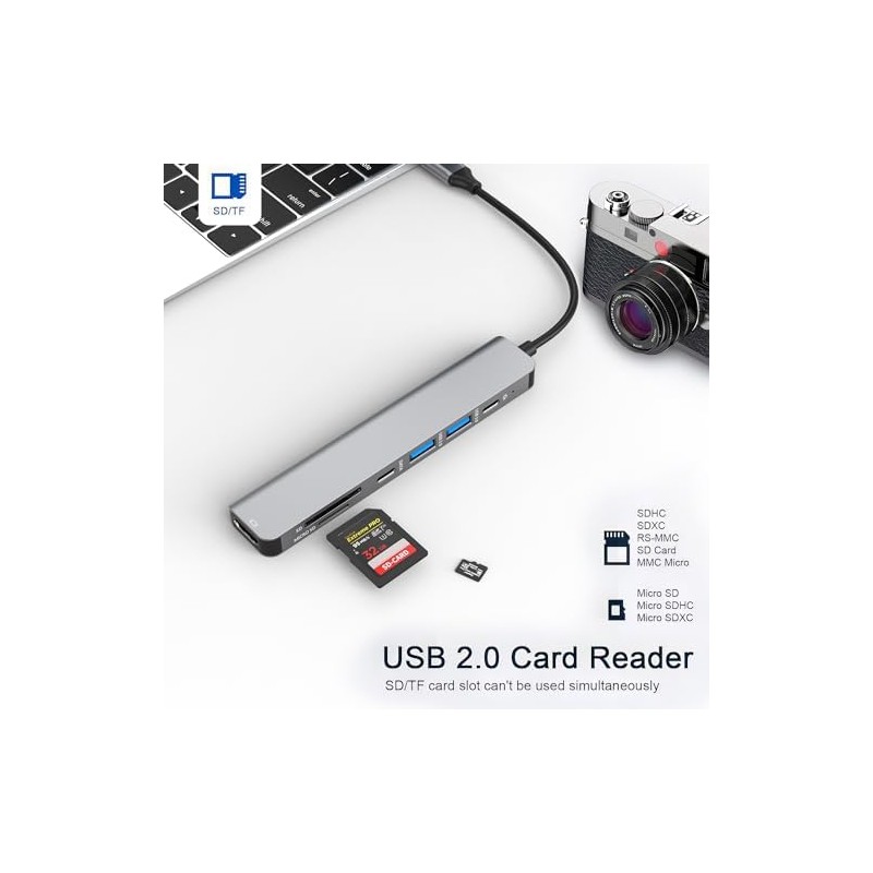 JESWO 7 en 1 HUB USB C para MacBook ProAirNeo,