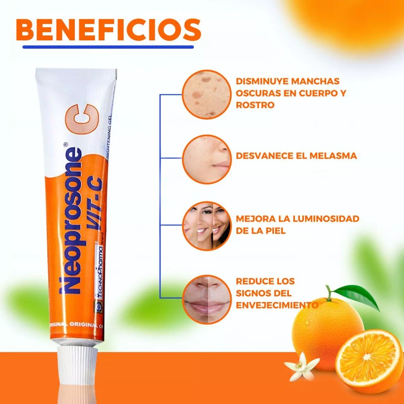 Neoprosone Crema Vitamina C En Gel Neoprosone Despigmentante Aclarante Antimanchas