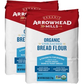 Arrowhead Mills Organic, Non-GMO, Unbleached Bread Flour, 5lb (Pack of 2)
