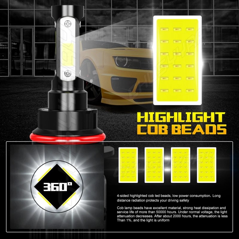 CHUSYYRAY 2x HB5 9007 LED Headlights Light Hi-Low Beam 12000K