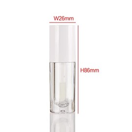 COSIDEA - 14 varillas vacías de 6 ml, tubos gruesos para brillo de labios, tubos redondos de brillo de labios rosados, con varita gruesa, Blanco