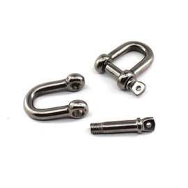 304 stainless steel D-ring shaped M4 shackle heavy duty Load lifting clamp for chain marine buckle pack of 10