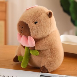 NatureMan Cute Capybara Stuffed Animals,Kawaii Capybara Plush Toys, 30cm Capybara Stuffed Aniamls Toys for Girls Kids Adults Birthdays (Capybara- flower)