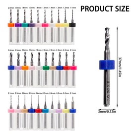 Pilikoll 30 Pcs PCB Micro Drill Bits Set 1/8" Shank Spiral Flute CNC Router Bits 0.1mm-3.0mm PCB Miniature Drill Bit PCB Drill Bits Set for Print Circuit Board Jewelry Plastic Wood Soft Metal