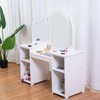 Nightcore Kids Vanity Table, White Dressing Table with 4 Storage