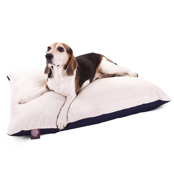 30x40 Blue Rectangle Pet Dog Bed With Removable Washable Cover By Majestic Pet Products Small to Medium