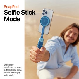 ShiftCam SnapPod - Video Selfie Stick and Tripod - Magnetic Mount Attaches to Any Phone - Tilting Design (Pink)