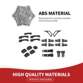 RAZPOY JL 24PCS Exterior Trim Kit, Door Handle Covers & Engine Hood Hinge Trim & Spare Tire Bracket Trim Compatible with 2018-2023 Jeep Wrangler JL 4-Door, ABS Carbon Fiber