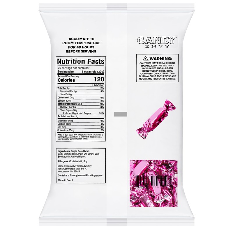 Candy Envy - Individually Wrapped Caramels - Hot Pink Wrapper