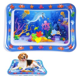 Businey Sensor Water Playmat, Thickened Water Sensor Play Mat for Pets Waters Bed, Cat Waters Mat with Fish, Inflatable Play Cushion Infant Toys for Cats Dogs Dolphin
