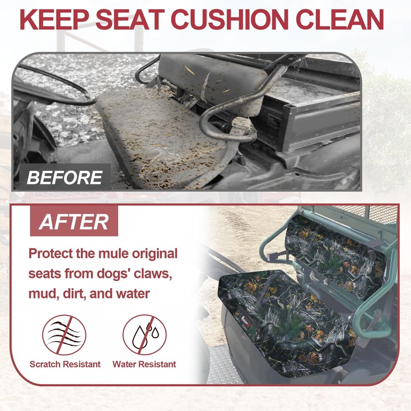StarknightMT Mule Bench Seat Cover Compatible with Kawasaki Mule 600/610