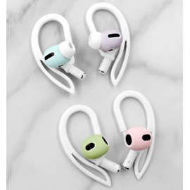 VSuRing 3 Pairs Ear Hooks for AirPods Pro 2nd AirPods Pro AirPods 3rd 2 1 [360° Rotatable Multi-Dimensional Adjustable] Silicone Soft Comfortable Anti-Slip Sports Clamp (White)