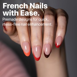 SXC Cosmetics X-Pro Tips French Tip Press on Nails – French Red Edition (RED114KIT-S Almond)