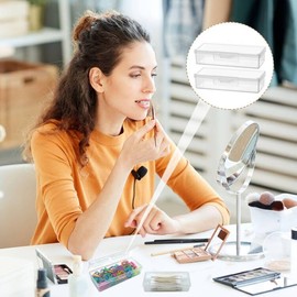 SwirlColor Cotton Buds Container for Travel, Pack of 4 Portable Small Cotton Buds Dispenser Toothpick Dispenser Transparent Box for Cotton Buds Cotton Swabs Toothpick Hair Ties (4)