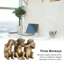 MUNEFE Wise Monkey Statues, Hearno Evil Seeno Evil Speakno Evil Monkey Ornaments, Monkey Statue for Home, Office Decorations