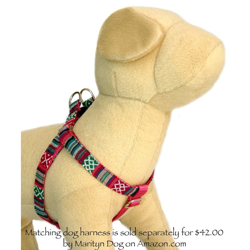 Southwestern Ruby pink stripe dog collar : Tribal, Navajo, Native
