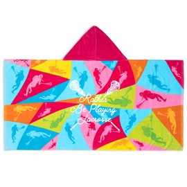 ChalkTalkSPORTS Girls Lacrosse Premium Hooded Beach Towel | Rather Be Playing Lacrosse
