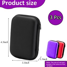 3 Pcs Waterproof Case, Playing Card Case, Card Case Fully Expandable Flip Carry Case Playing Card Holder 4.5×3.1×1.5 Inch Card Game Case for Card Storage(Black/Purple/Red)