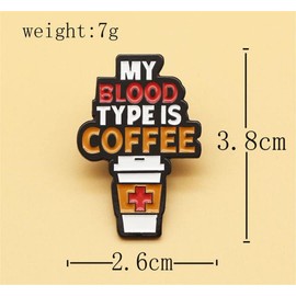Coffee is my blood cartoon brooch metal enamel badge bag decoration pin accessories