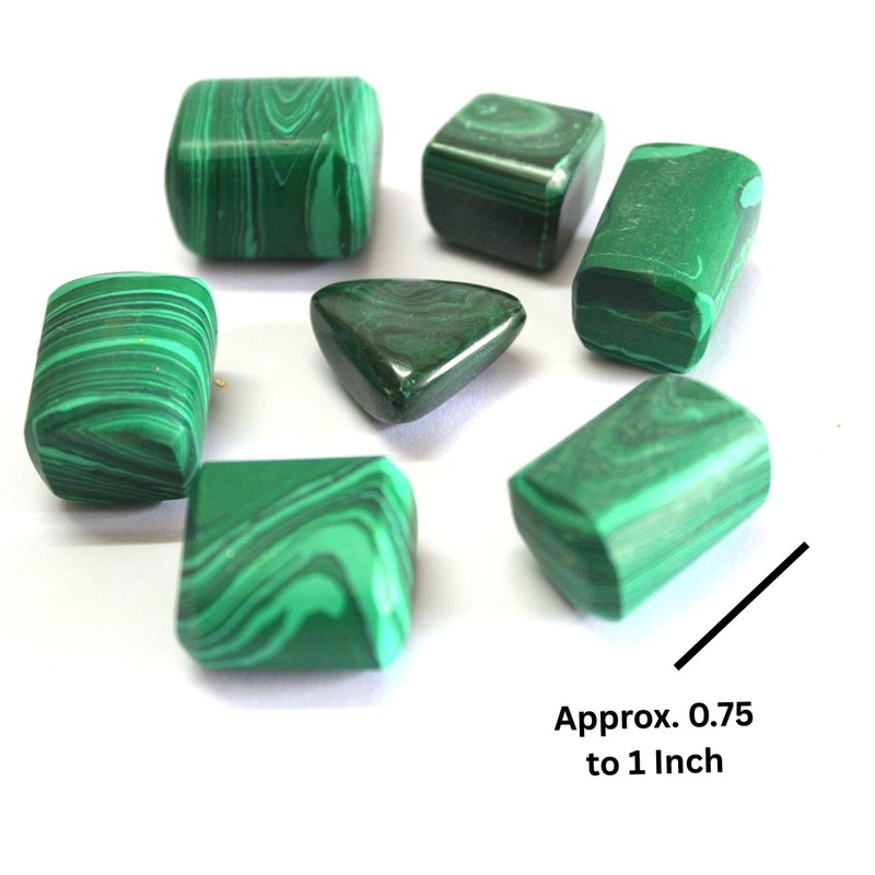 Prajet Crystal Natural Malachite Tumbled Stones 100 Grams Polished 0.75–1